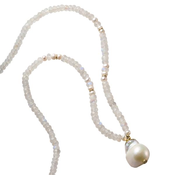 Hilary Joy Couture/ヒラリージョイ  ムーンストーン・パール ネックレス ジュエリ...