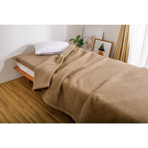 ≪シングル≫ 洗える無染色ブラウンカシミヤ掛け毛布 LX4201