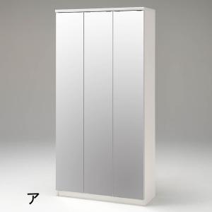 前面ミラー&板戸シューズボックス ハイタイプ・...の詳細画像1