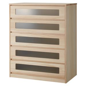 ブティックのような モダン桐クローゼットチェスト 幅75cm・5段 衣類収納 押入れ クローゼット収納 633037