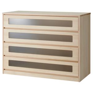 ブティックのような モダン桐クローゼットチェスト 幅100cm・4段 衣類収納 押入れ クローゼット収納 633039