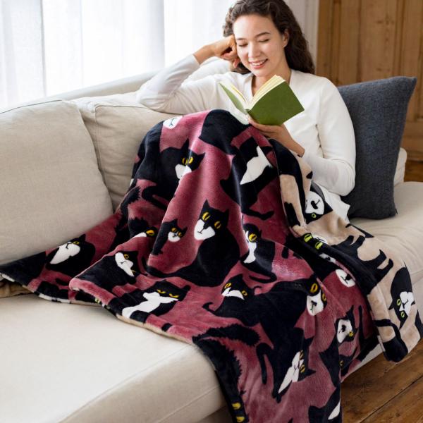 Finlayson/フィンレイソン スポットザドッグ リバーシブル毛布 ハーフケット（ひざ掛け） ブ...