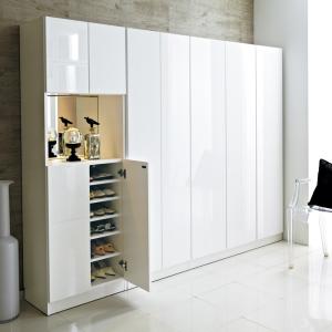 dinos（ディノス） 前面ミラー＆板戸シューズボックス ハイタイプ・幅