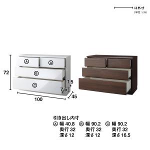≪幅100奥行45高さ72cm≫ クローゼット...の詳細画像2