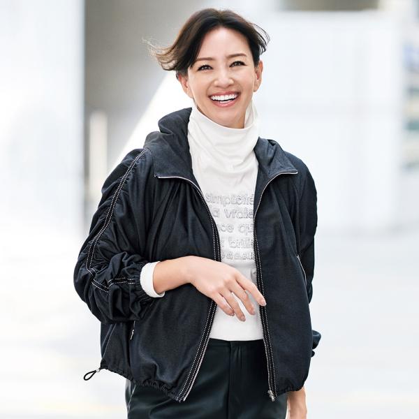 シャンブレー素材 ステッチ使い フーデッド ブルゾン ジャケット ブルゾン 142403