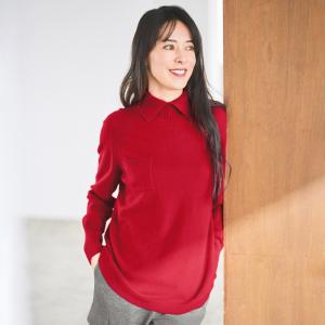 dinos（ディノス） カシミヤニット ヘリンボーンジャカード プル