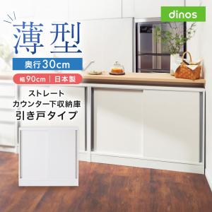 dinos（ディノス） ストレートカウンター下引き戸収納庫 幅150 奥行