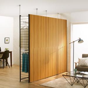 ブルックリン風間仕切り収納 ハンガー＆棚 連結用 幅58cm リビング収納 パーテーション 間仕切り 632308