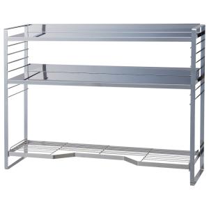ステンレス スタンドキッチンラック 2段 伸縮棚 | キッチン整理用品 鍋
