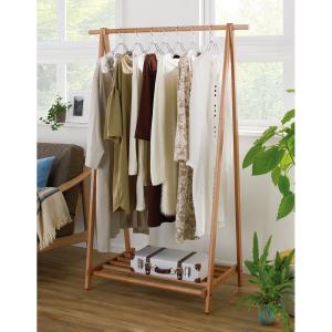 アイアン ハンガーラック 大型 コート掛け 洋服掛け 木製 コートハンガー 頑丈 dinos（ディノス） 頑丈天然木A型ハンガーラック 幅88cm 衣類収納