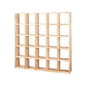 国産杉シェルフ 横5列×縦5段（幅184cm高さ184cm） 衣類収納 押入れ クローゼット収納 626316 爆買