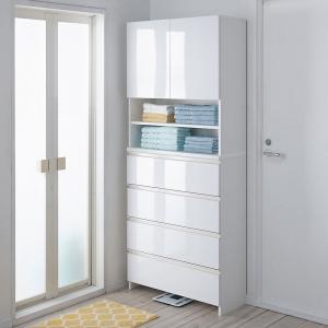 dinos（ディノス） 【日本製】前面光沢＆引き出し内部化粧チェスト 幅