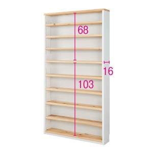 本棚 ラック シェルフ CDラック DVDラック 頑丈 スリム コミック収納 薄型収納 国産杉 1cmピッチ頑丈シェルフ 幅100奥行19本体高さ183cm 711123