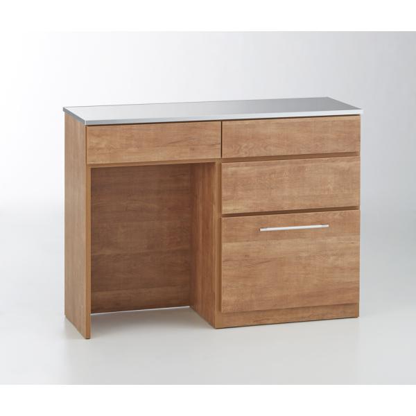 Cretty/クレッティ ステンレス天板 ナチュラルモダンキッチン収納 間仕切りカウンター 収納付き...