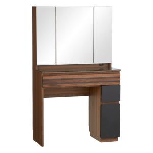 Alus Style/アルススタイル チェストシリーズ 三面鏡ドレッサー 幅80.5cm 小物収納 フリーボックス ドレッサー 化粧台 鏡台 H93413
