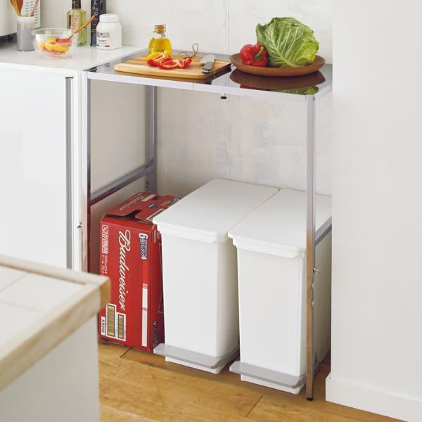 キッチン収納 食器棚 キッチン隙間収納 伸縮 薄型 シンク スチール ダストボックス 幅と高さが伸縮...
