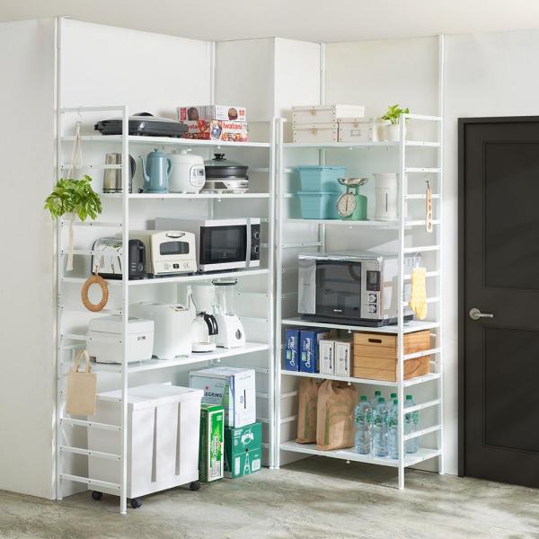 ≪幅80cm-120cm≫ぴったり幅伸縮！総耐荷重約125kgの棚板頑丈ラック 天井突っ張りタイプ奥...