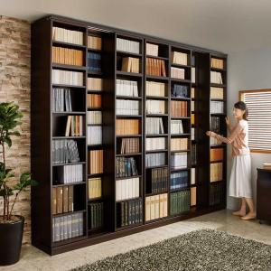 本棚 スライド 書棚 収蔵 4列 オープン 幅168×高さ192cm 高級 : 家具の