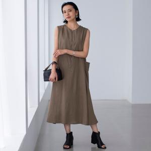 リベコ社 ハシゴレース使い リネンチュニック ファッション ワンピース