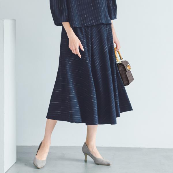 ピンストライプ フレアスカート ファッション スカート PC5908
