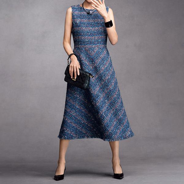 マリア・ケント社 ファンシーツイード ワンピース ファッション ワンピース PC6021