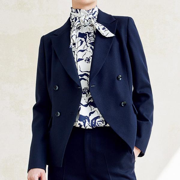 ウールクレープ ダブルブレスト ジャケット ファッション ジャケット PC6451