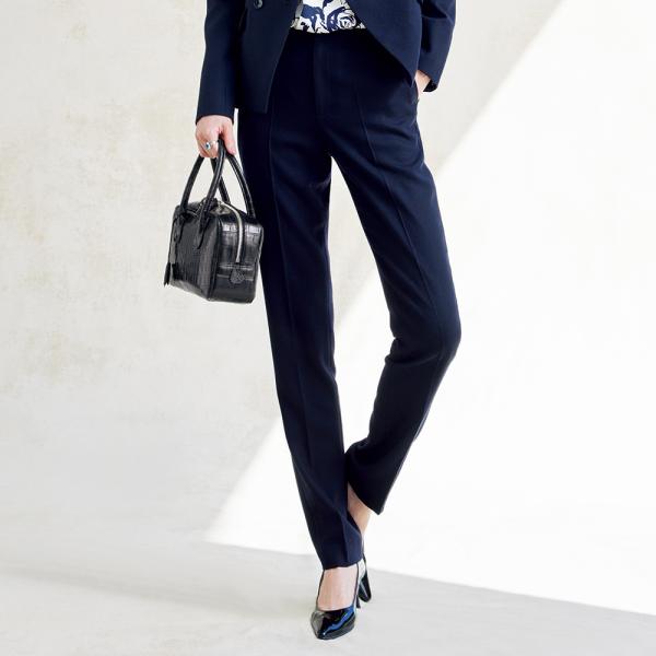 ≪股下丈68cm≫ウールクレープ テーパードパンツ ファッション パンツ PC6452