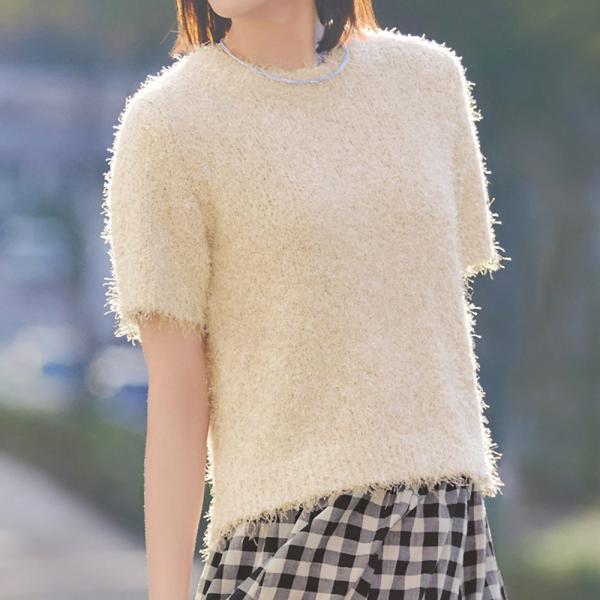 スパークルフェザー ニットプルオーバー ニット セーター サマーニット PC7031