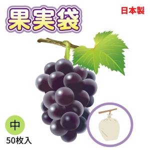 果実袋 ぶどう用（中） 19cm×28.5cm 50枚入 底あり 留金付