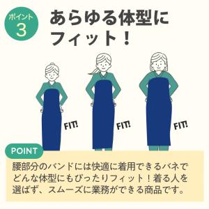 公式 ワンタッチエプロン 防水 前掛け 紺 ネ...の詳細画像4
