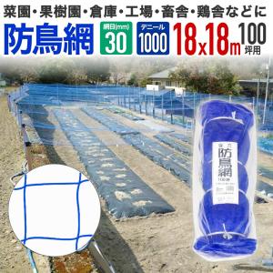 ダイオ 強力防鳥網 ブルー 30mm目 30坪 5.4mx18m 1000D 農園芸用 糸が