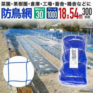 ダイオ 強力防鳥網 ブルー 30mm目 30坪 5.4mx18m 1000D 農園芸用 糸が