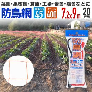 ダイオ 公式 防鳥網 オレンジ 30mm目 20坪 7.2mx9m 400D 農園芸用 やや