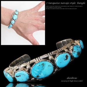 シルバーバングル】【シルバーアクセサリー】フェザー ターコイズ