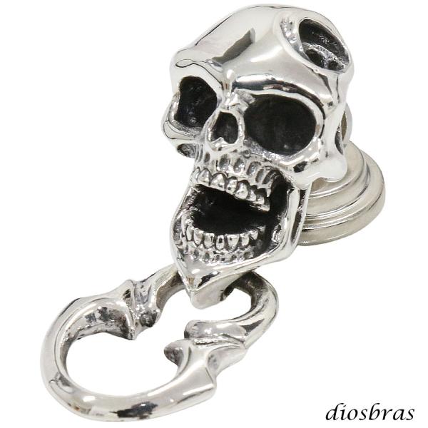 3D リアル スカル ジョイントパーツ  コンチョ ドロップハンドル シルバー９２５ コンチョ ネジ...