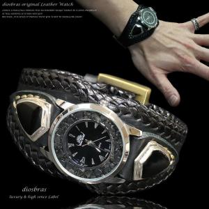 腕時計 メンズ ターコイズ オニキス 時計 レザーブレス ウォッチ