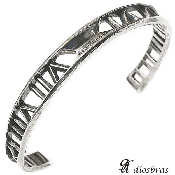 シルバーバングル　アトラス　ローマ数字　シンプル　ブレスレット シルバー925