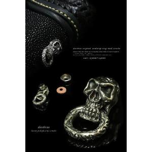 ジョイントパーツ シルバー 925 スカル ドロップハンドル コンチョ