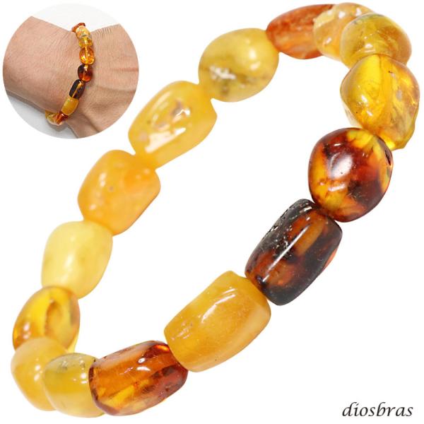 アンバー 琥珀 超希少平玉  スターシェイプカット　ブレスレット 数珠  パワーストーン  天然石ブ...