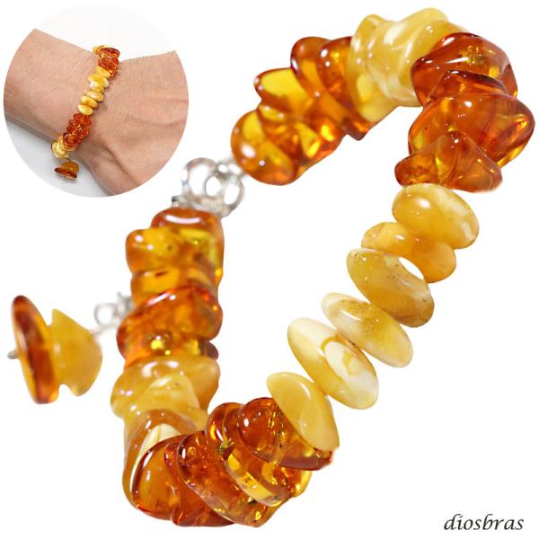 アンバー 琥珀 超希少平玉  スターシェイプカット　ブレスレット 数珠  パワーストーン  天然石ブ...