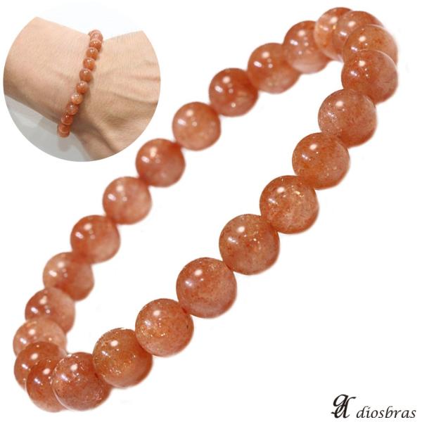 ブラウンルチルクォーツ 丸玉ブレス 8mm　ブレスレット　数珠　針水晶 パワーストーン 念珠 天然石...