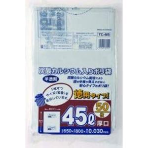 お買得ジャパックス 容量表示入りポリ袋 45L 白半透明 0.030mm 750枚 50枚×15冊入 TC65｜diostore