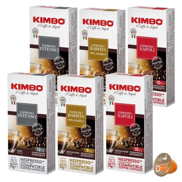 キンボ Kimbo コーヒー ネスプレッソ マシン用 互換カプセル 3種 各2箱 (計6箱セット)