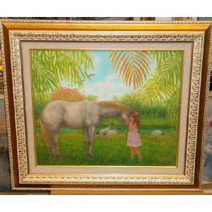 絵画 油絵 小澤勇寿郎 作 パリの街 8号サイズ インテリア 定価160000円