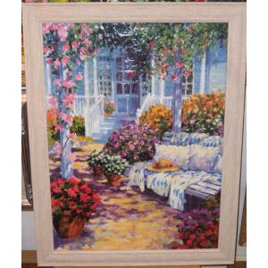 モネ チューリップ畑 世界の名画 有名絵画 立体複製画 74cm×60cm