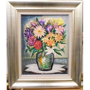 フランス風景絵画 油絵 小澤勇寿郎 作 パリの街 8号サイズ インテリア