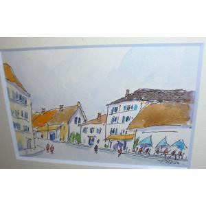 絵画 水彩画 横尾武之 作 「チェコ・プラハの...の詳細画像1