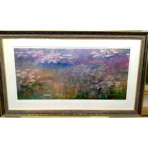 モネ 「睡蓮（朝）」有名絵画 インテリア 版画 リトグラフ 56cm×87cm