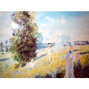 名画インテリア モネ 散歩 有名絵画 立体複製...の詳細画像3