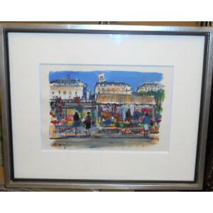絵画 油絵 小澤勇寿郎 作 パリの街 8号サイズ インテリア 定価160000円